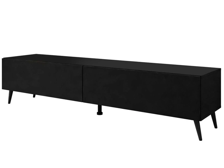 Szafka RTV pod telewizor z drzwiczkami na czarnych nóżkach 175 cm Sorelle Czarny mat