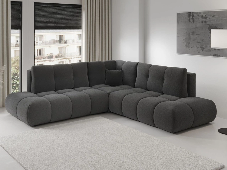 Narożnik z funkcją spania i pojemnikiem Lewy Kair Grafitowy