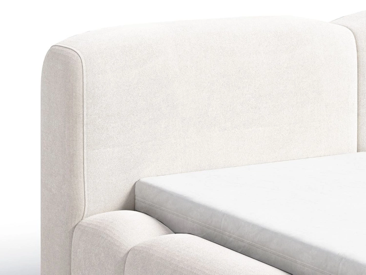 Łóżko tapicerowane z pojemnikiem i stelażem 140x200 Aubi Kremowe