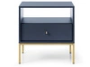 Stolik nocny z szufladą na złotych nóżkach Amor Granatowy