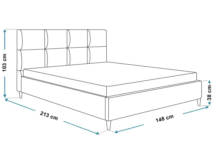Łóżko tapicerowane ze stelażem 140x200 Luxe Beżowy