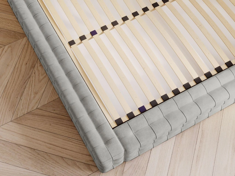 Łóżko tapicerowane z pojemnikiem i stelażem 120x200 Barbados Jasnoszare