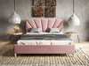 Łóżko tapicerowane ze stelażem 120x200 różowe