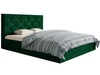 Łóżko tapicerowane z pojemnikiem i stelażem 160x200 Salento zielone