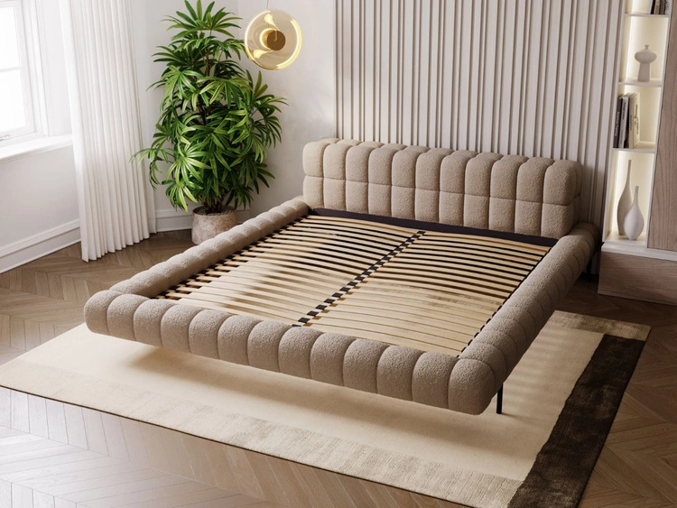 Łóżko tapicerowane ze stelażem 160x200 Imagine Brązowe