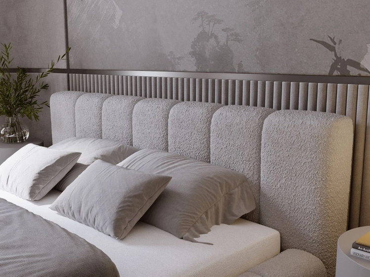 Łóżko tapicerowane z pojemnikiem i stelażem 160x200 Orio Szary