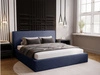 Łóżko tapicerowane z pojemnikiem i stelażem 140x200 Monaco Niebieskie