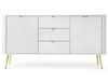 Komoda z drzwiami i szufladami na złotych nogach Viva Biała