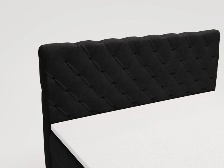 Łóżko kontynentalne z pojemnikiem na pościel 140x200 Lunaris Czarne