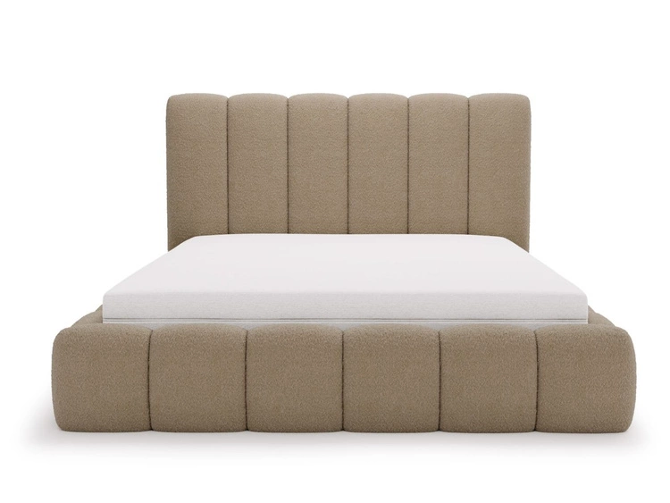 Łóżko tapicerowane z pojemnikiem i stelażem 160x200 Imperial Brązowe