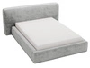 Łóżko tapicerowane z pojemnikiem i stelażem 160x200 cm Monza Jasnoszare