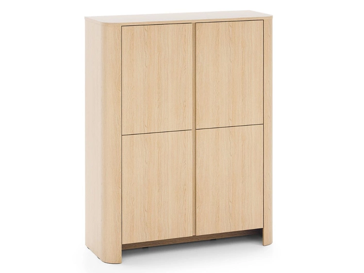 Komoda czterodrzwiowa ze złotą listwą dekoracyjną Brillo Dąb Vicenza