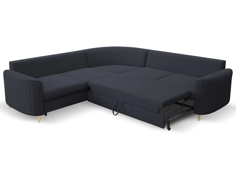 Narożnik L Prawy z funkcją spania i pojemnikiem Limon Ciemny niebieski