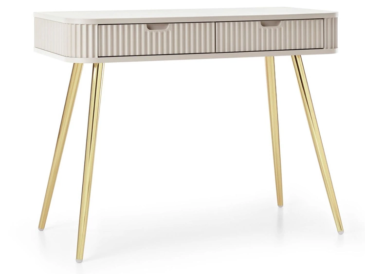 Toaletka z złotymi metalowymi nogami Viva Beżowa