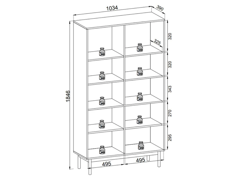 Witryna stojąca do salonu Julio Dąb Linea