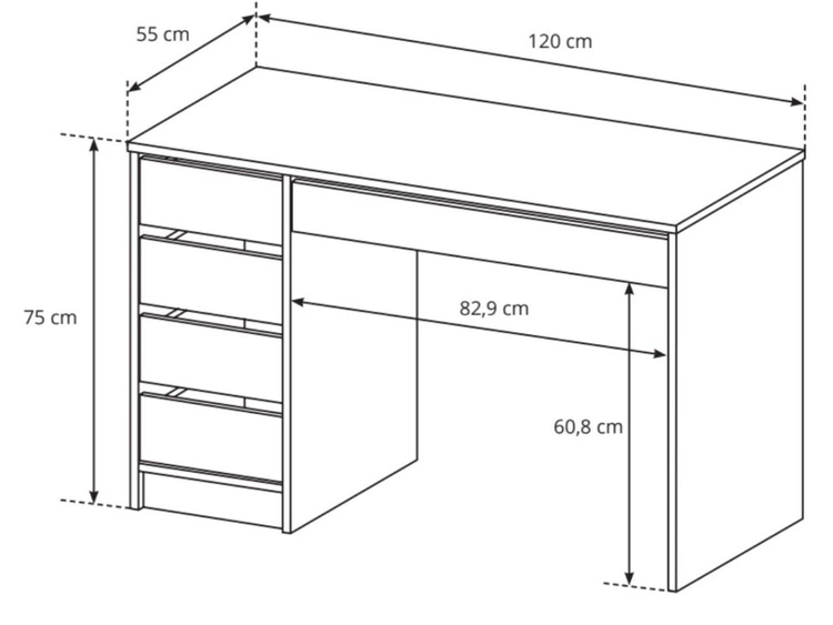 Biurko z szufladami Anes Beżowe