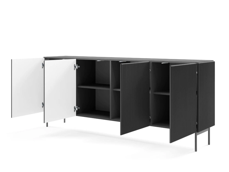 Komoda czterodrzwiowa Qualita Czarna