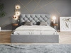 Łóżko tapicerowane z pojemnikiem i stelażem 160x200 Selva Jasny szary