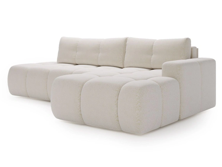 Narożnik L Prawy z funkcją spania i pojemnikiem Montero Biały