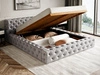 Łóżko tapicerowane z pojemnikiem i stelażem 120x200 cm Palini Szare