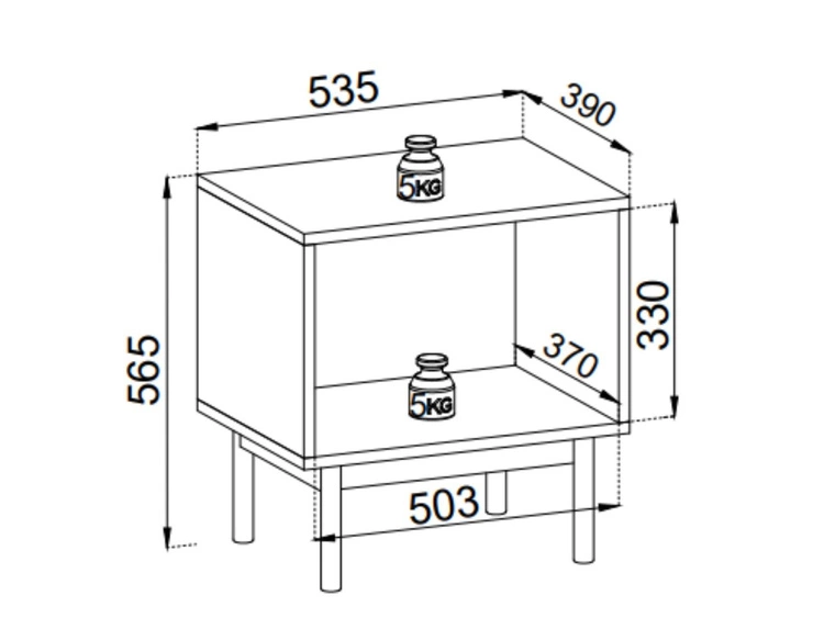 Stolik nocny z drzwiczkami Julio Dąb Linea