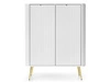 Komoda z drzwiami na złotych nogach Viva Biała