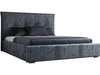 Łóżko tapicerowane z pojemnikiem i stelażem 140x200 Valencia Ciemny szary
