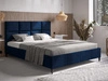 Łóżko tapicerowane ze stelażem 160x200 Luxe Ciemny niebieski