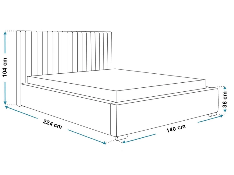Łóżko tapicerowane z pojemnikiem i stelażem 120x200 Toscania Beżowe