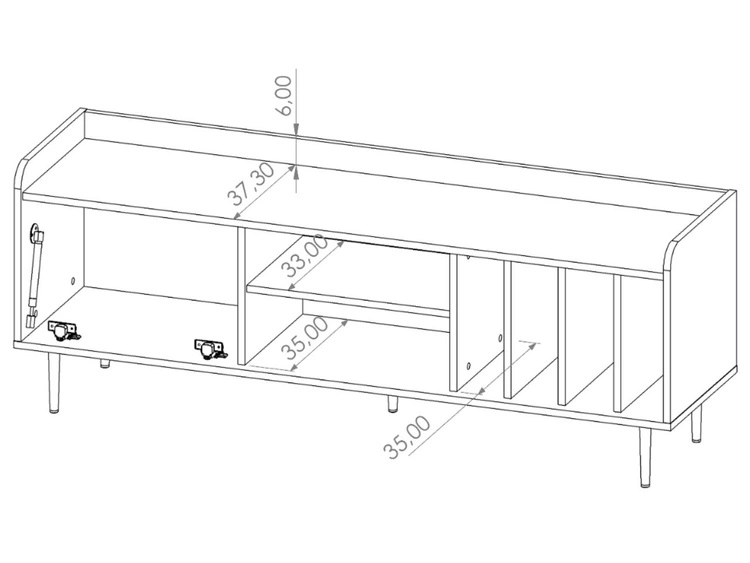 Szafka pod telewizor z drzwiczkami 150 cm Vasa Brązowa