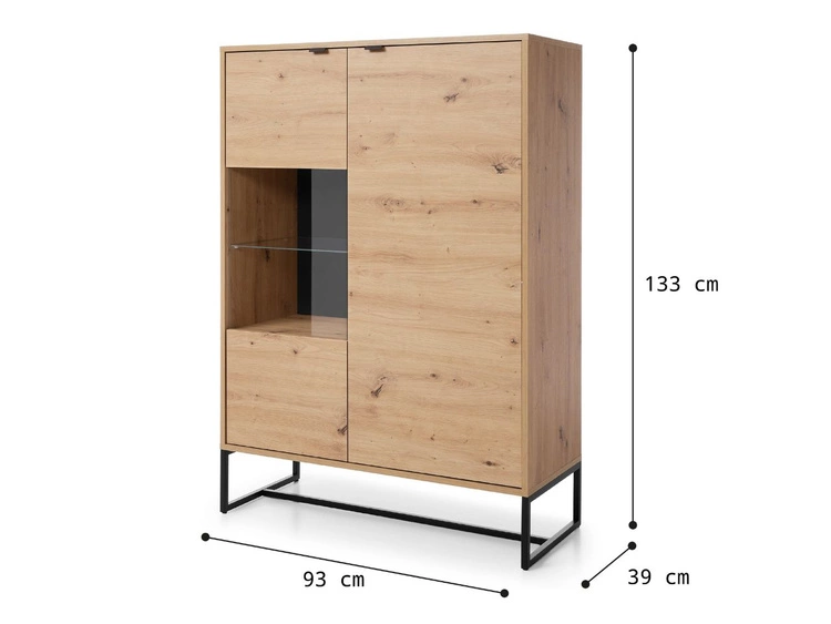 Witryna stojąca do salonu Anime Dąb Artisan