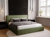 Łóżko tapicerowane z pojemnikiem i stelażem 120x200 Monaco Zielone