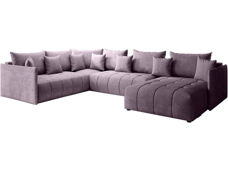 Narożnik U uniwersalny z funkcją spania i pojemnikiem Ardi Bis Fioletowy