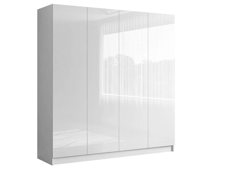 Szafa czterodrzwiowa z drzwiami uchylnymi Ameli Biały Połysk
