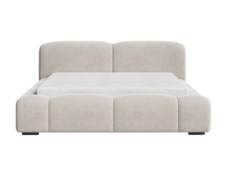 Łóżko tapicerowane z pojemnikiem i stelażem 120x200 Aubi Beżowe