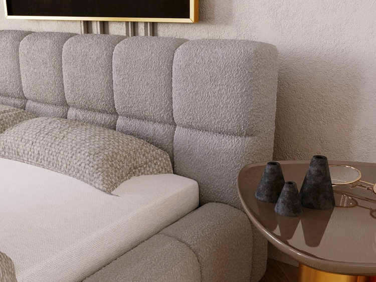 Łóżko tapicerowane z pojemnikiem i stelażem 160x200 Alicante Szare