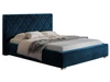 Łóżko tapicerowane z pojemnikiem i stelażem 140x200 Taranto Ciemnoniebieskie