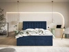 Łóżko kontynentalne z pojemnikiem na pościel 120x200 Denza Ciemnoniebieskie
