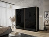 Szafa dwudrzwiowa z drzwiami przesuwnymi 194 cm Noaé Czarny połysk