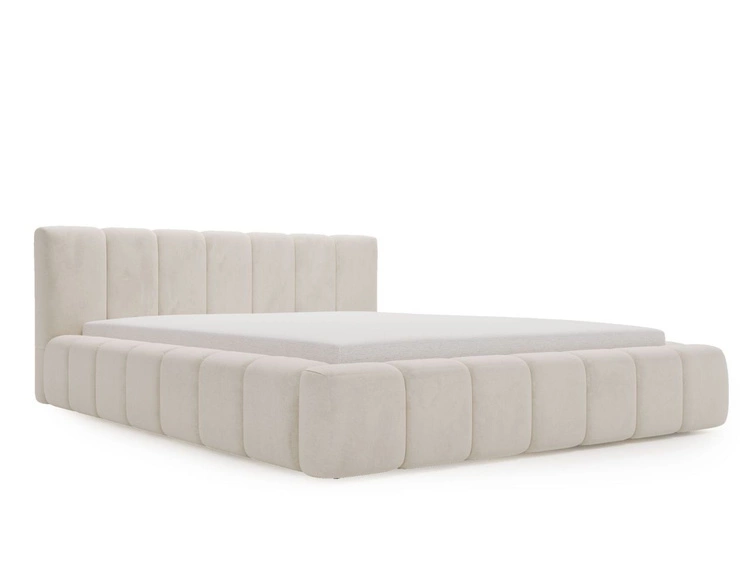 Łóżko tapicerowane z pojemnikiem i stelażem 180x200 Orio Beżowy