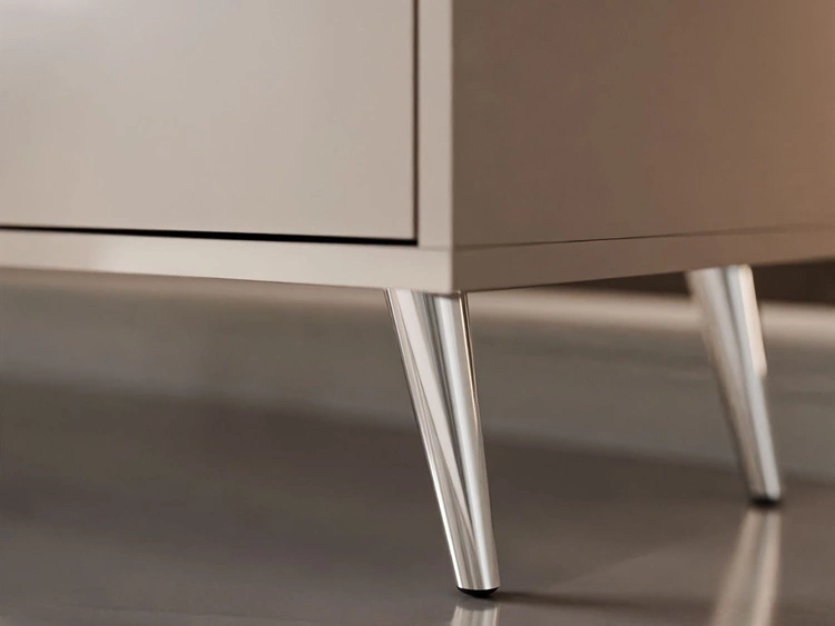 Szafka RTV pod telewizor z drzwiczkami na srebrnych nogach Vivance Kaszmir połysk