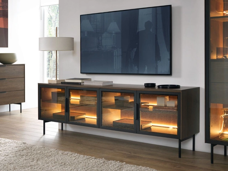 Szafka RTV z czterema drzwiami Lumina Dąb Dunin