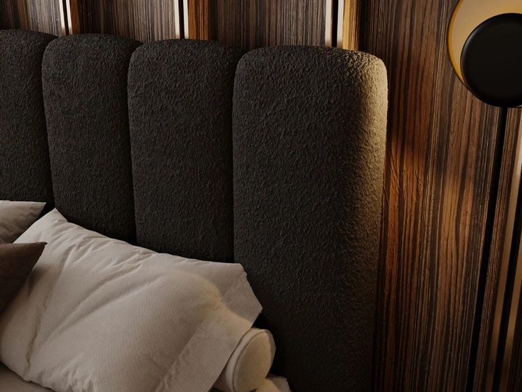 Łóżko tapicerowane z pojemnikiem i stelażem 160x200 Imperial Czarne