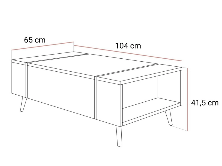 Stolik kawowy na złotych nogach w stylu glamour Lunelie kaszmir połysk