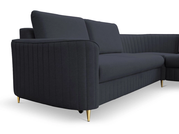 Narożnik L Lewy z funkcją spania i pojemnikiem Limon Ciemny niebieski