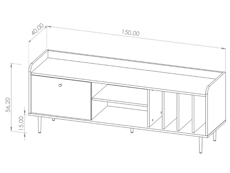 Szafka pod telewizor z drzwiczkami 150 cm Vasa Brązowa