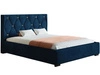 Łóżko tapicerowane z pojemnikiem i stelażem 140x200 Tasso Niebieskie