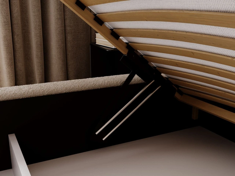 Łóżko tapicerowane z pojemnikiem i stelażem 140x200 Palermo Beżowe