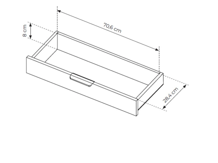 Toaletka z czarnymi metalowymi nogami Passione Dąb Cremona