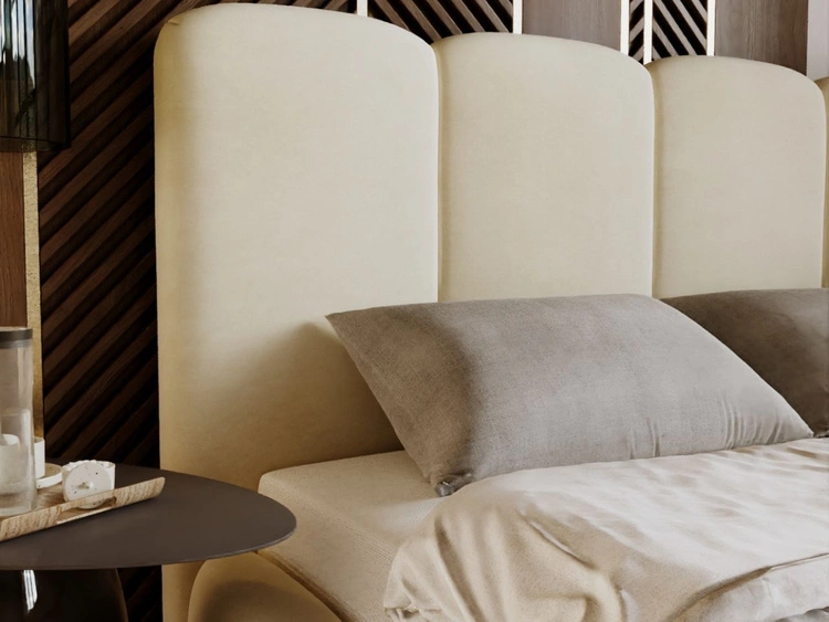 Łóżko tapicerowane z pojemnikiem i stelażem 160x200 Galli Beżowe